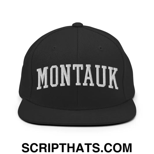 Montauk II Varsity Letterman Block Snapback Hat Black