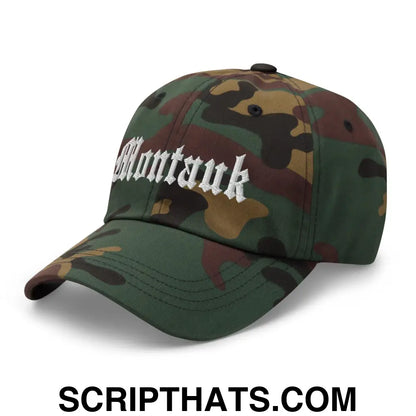 Montauk OG Old English Dad Hat Green Camo