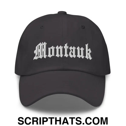 Montauk OG Old English Dad Hat Dark Grey