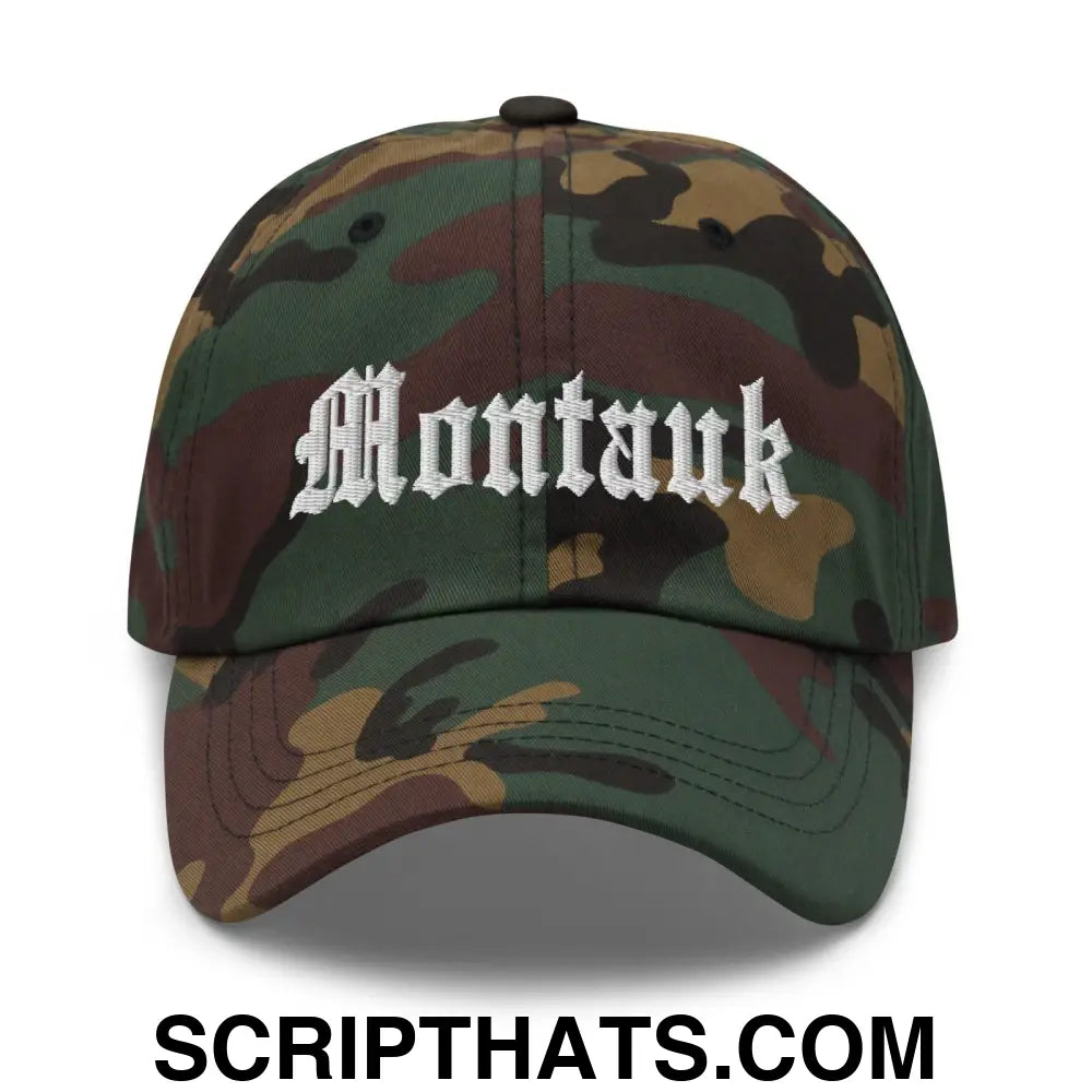 Montauk OG Old English Dad Hat Green Camo