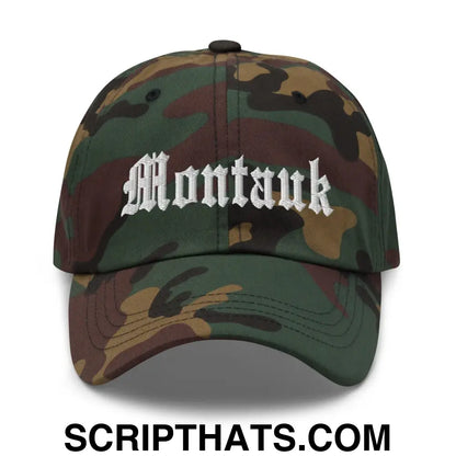 Montauk OG Old English Dad Hat Green Camo