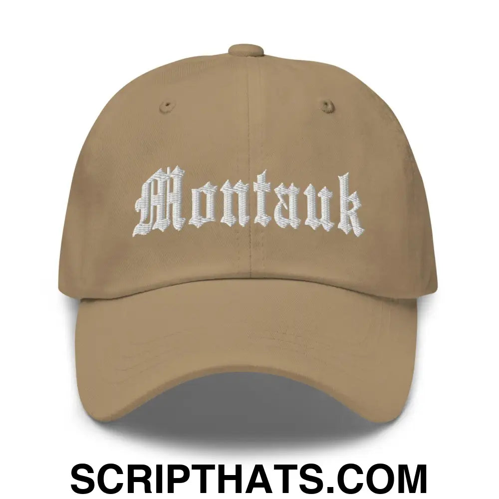 Montauk OG Old English Dad Hat Khaki