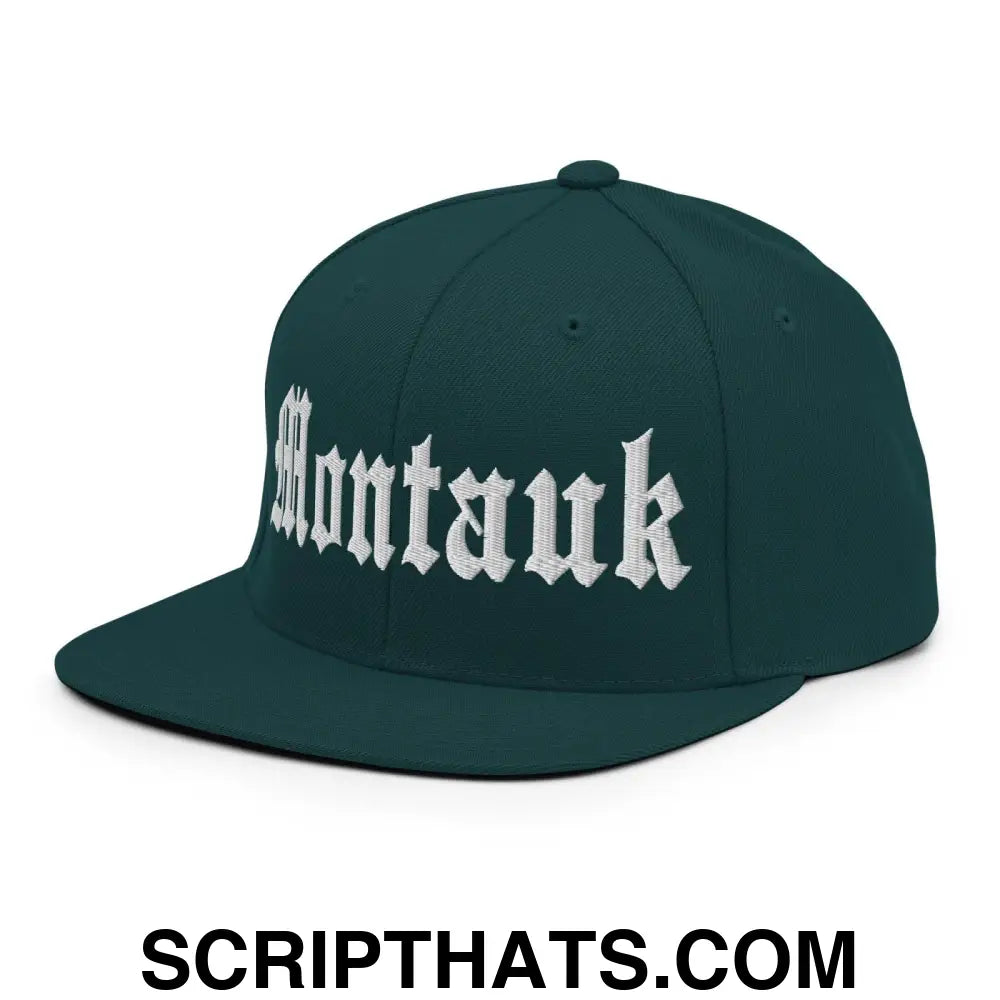 Montauk OG Old English Snapback Hat Spruce