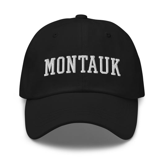 Montauk Varsity Letterman Block Dad Hat Black