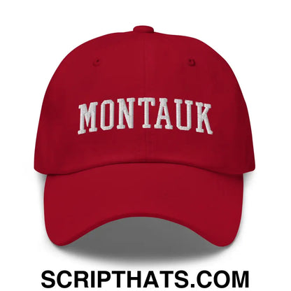 Montauk Varsity Letterman Block Dad Hat Cranberry