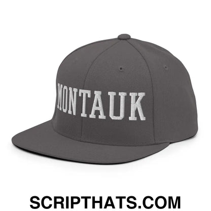 Montauk Varsity Letterman Block Snapback Hat Dark Grey