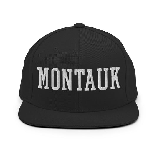 Montauk Varsity Letterman Block Snapback Hat Black