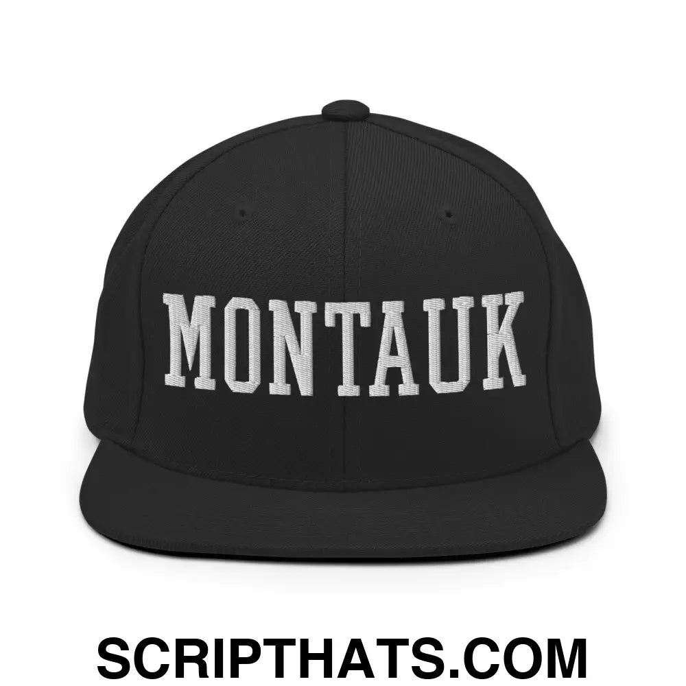 Montauk Varsity Letterman Block Snapback Hat Black