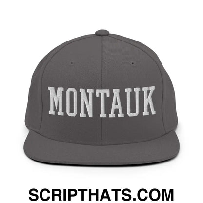 Montauk Varsity Letterman Block Snapback Hat Dark Grey