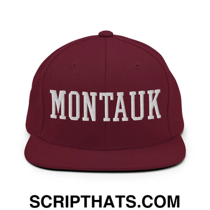 Montauk Varsity Letterman Block Snapback Hat Maroon