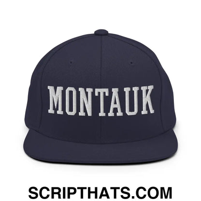 Montauk Varsity Letterman Block Snapback Hat Navy