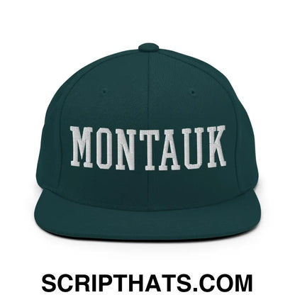 Montauk Varsity Letterman Block Snapback Hat Spruce