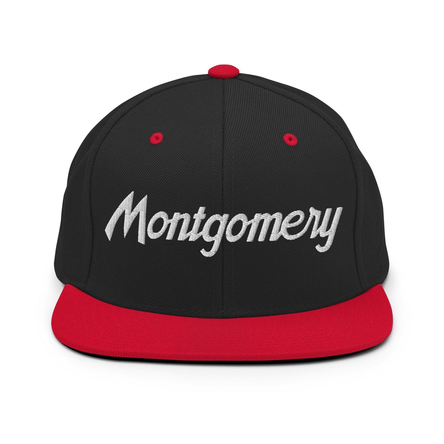 Montgomery Script Snapback Hat Black Red