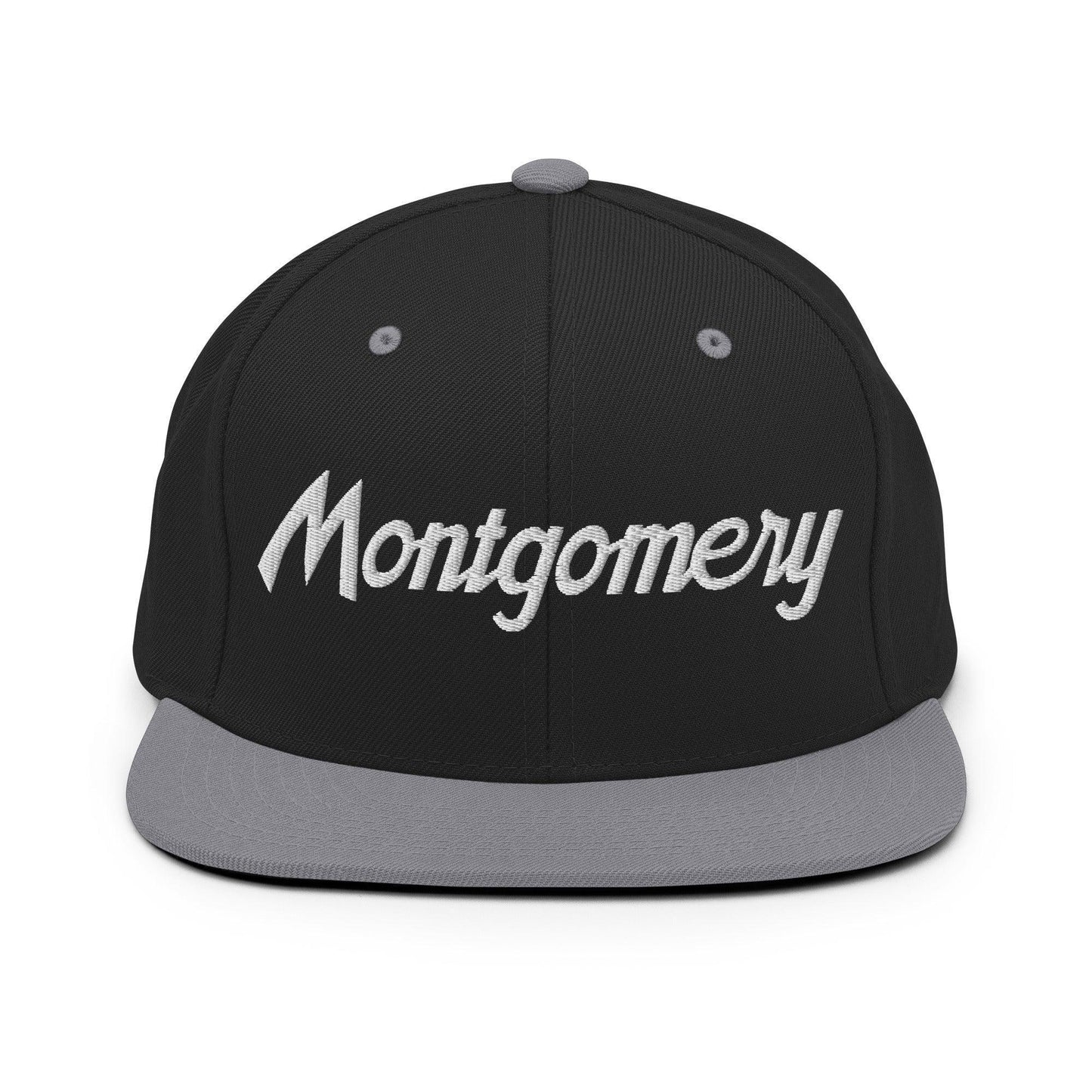 Montgomery Script Snapback Hat Black Silver