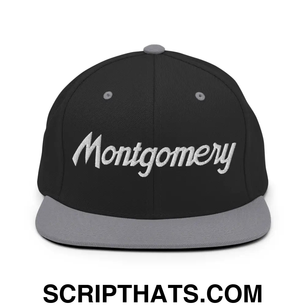 Montgomery Script Snapback Hat Black Silver