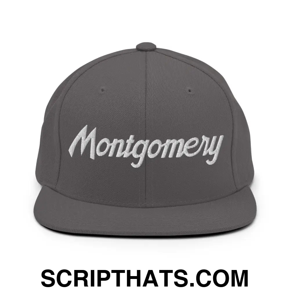 Montgomery Script Snapback Hat Dark Grey