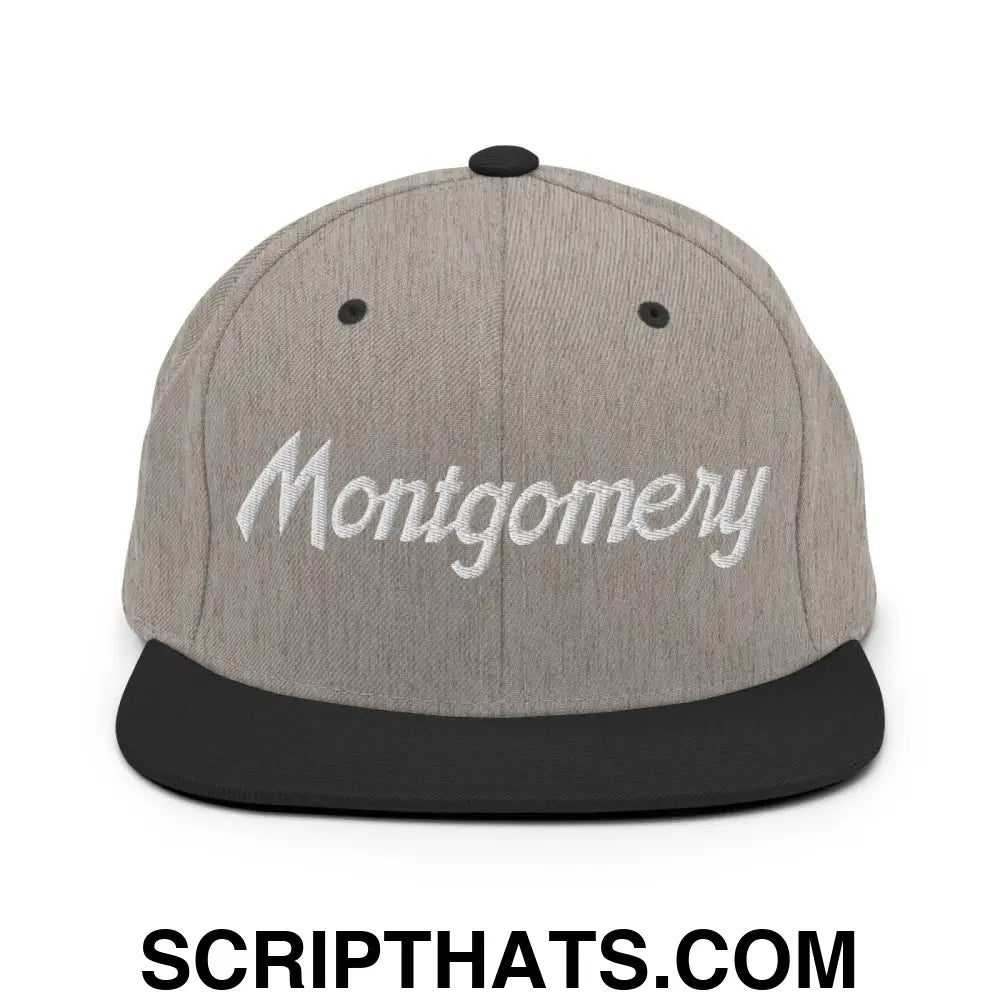 Montgomery Script Snapback Hat Heather Black