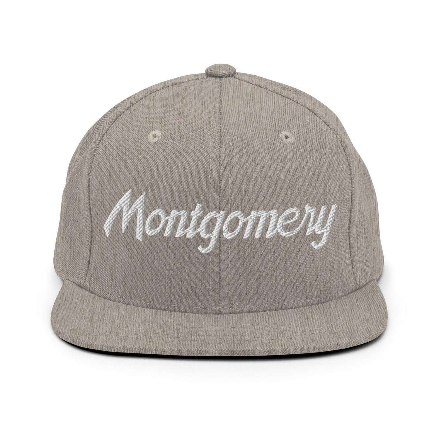 Montgomery Script Snapback Hat Heather Grey