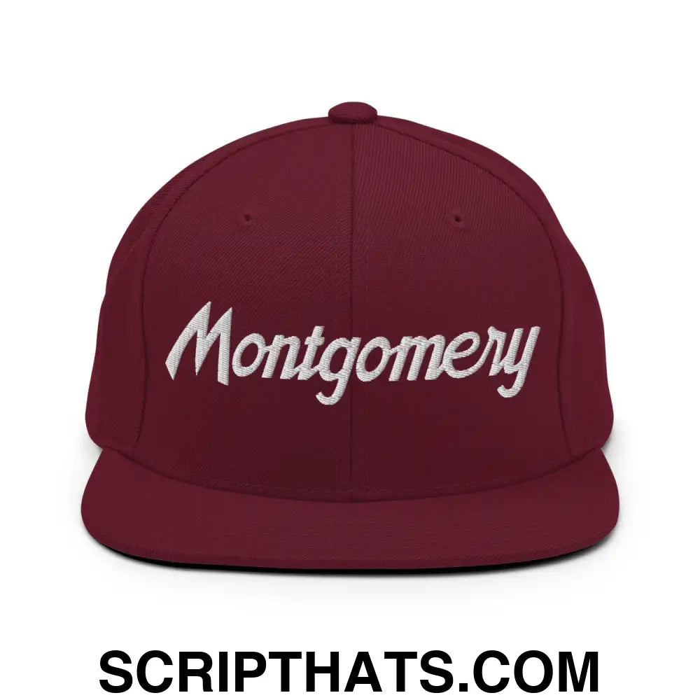 Montgomery Script Snapback Hat Maroon