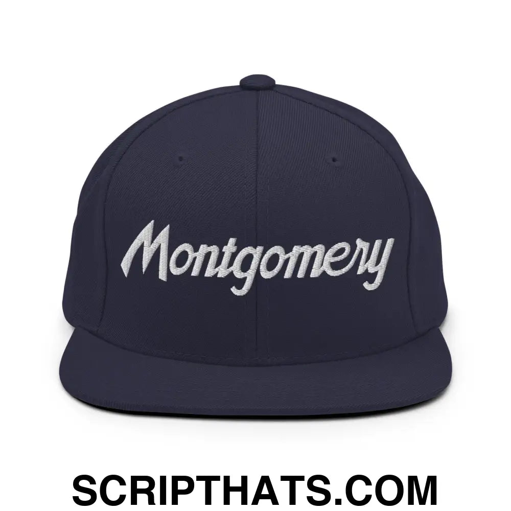 Montgomery Script Snapback Hat Navy