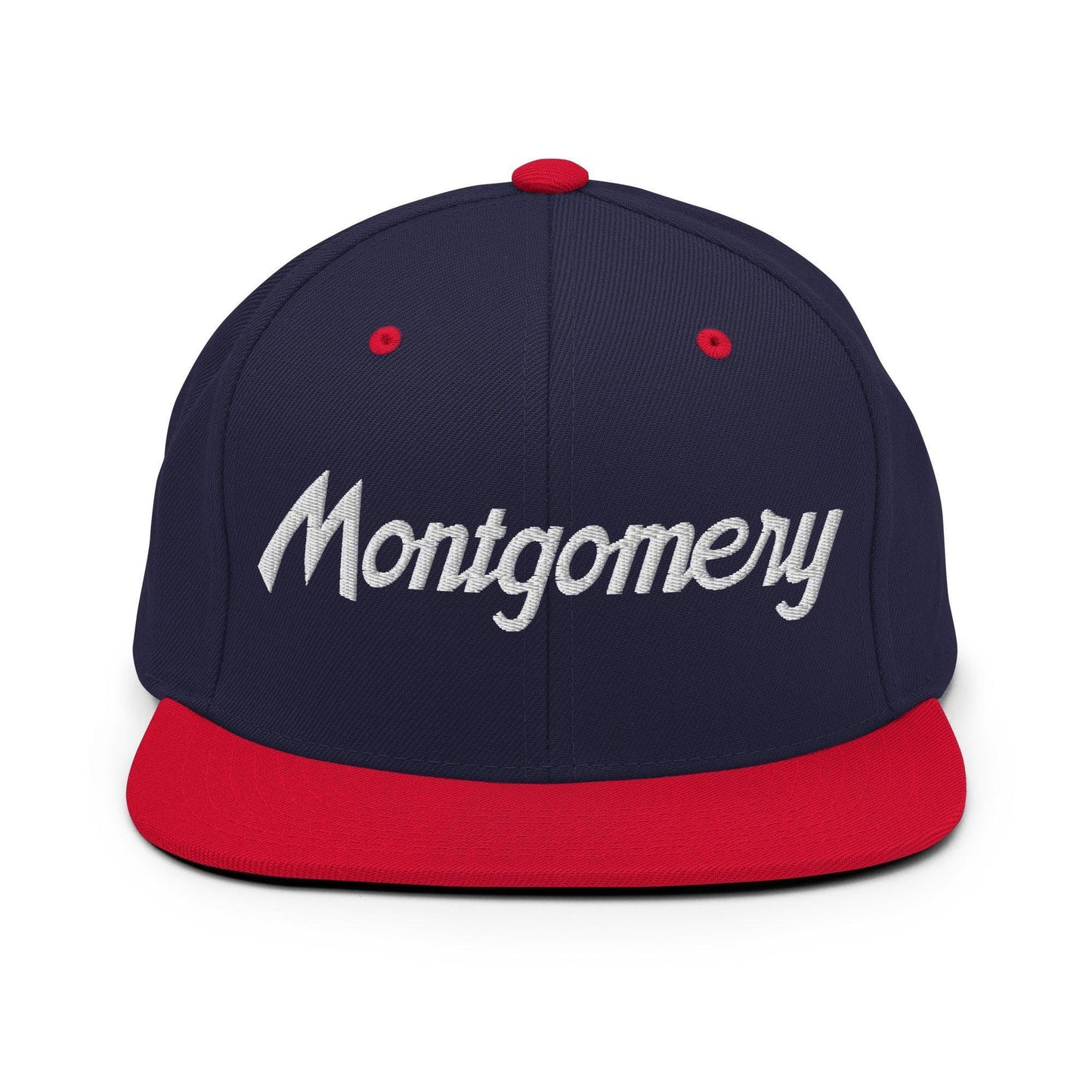 Montgomery Script Snapback Hat Navy Red