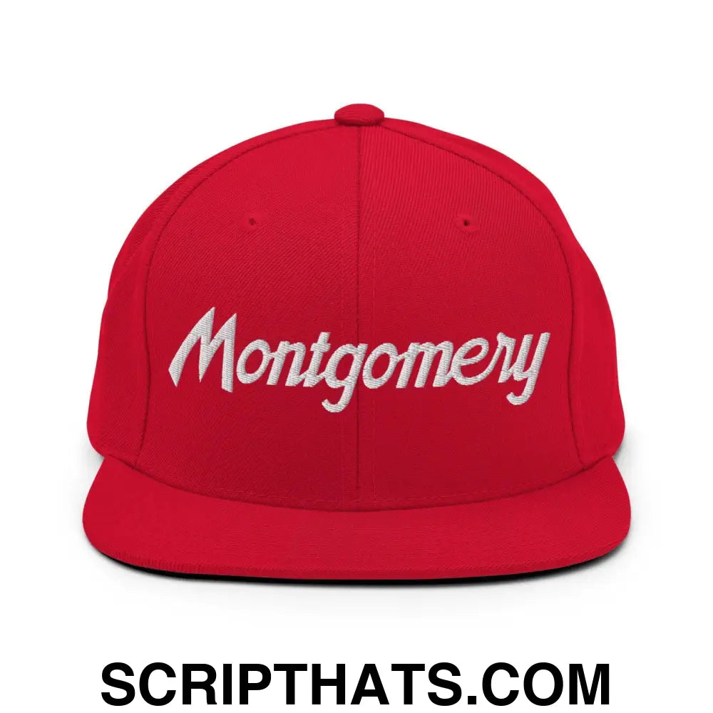 Montgomery Script Snapback Hat Red