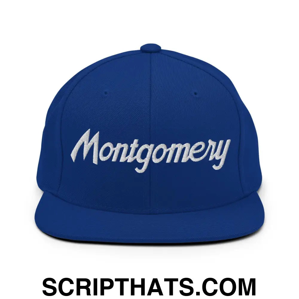 Montgomery Script Snapback Hat Royal Blue