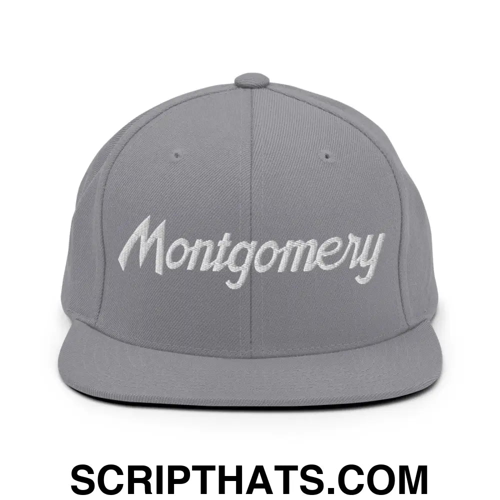 Montgomery Script Snapback Hat Silver