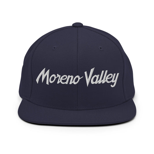 Moreno Valley Script Snapback Hat Navy