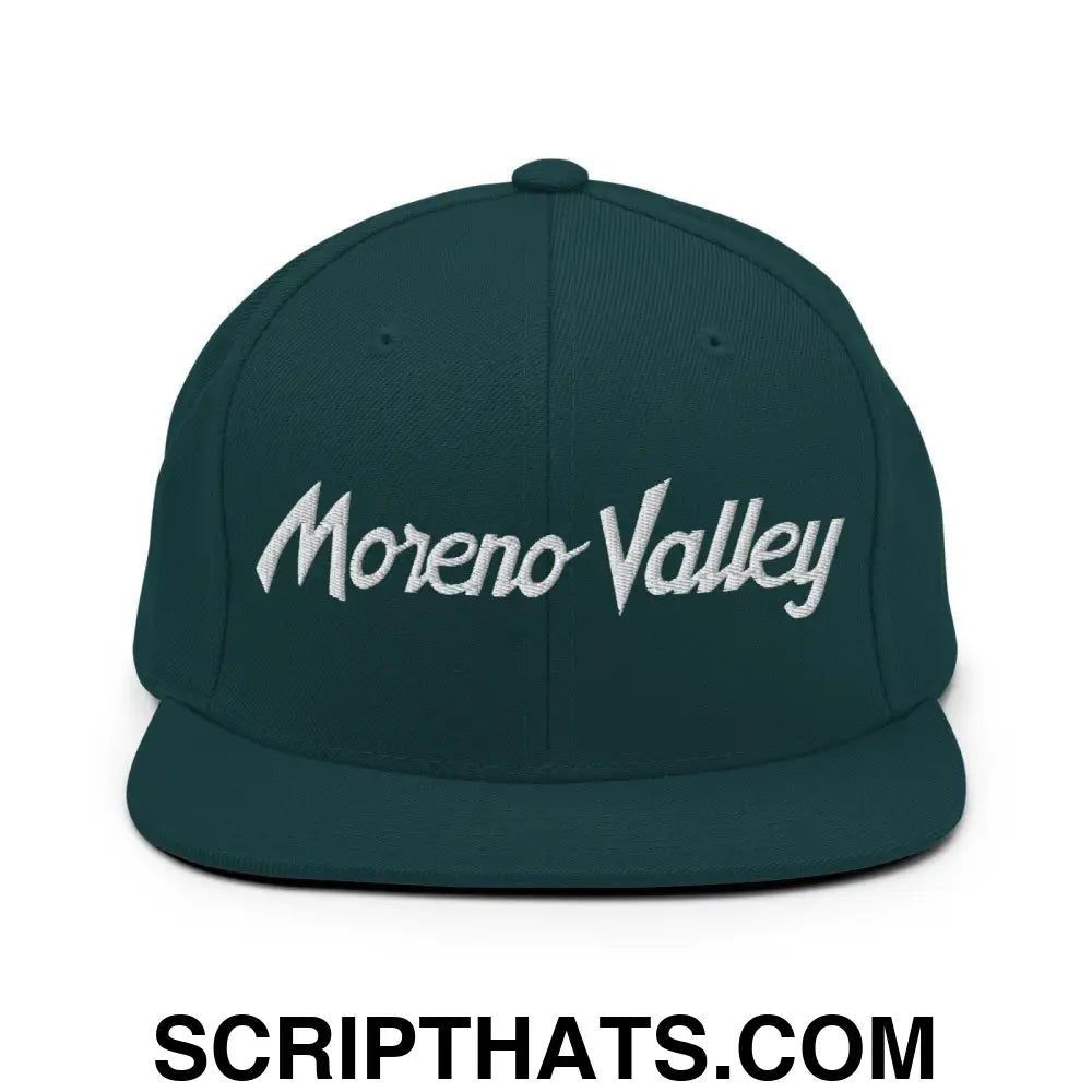 Moreno Valley Script Snapback Hat Spruce