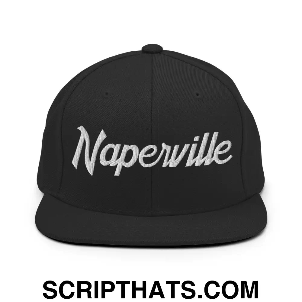 Naperville Script Snapback Hat Black