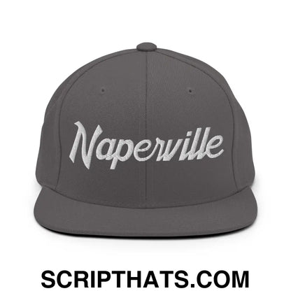 Naperville Script Snapback Hat Dark Grey