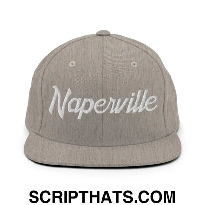 Naperville Script Snapback Hat Heather Grey