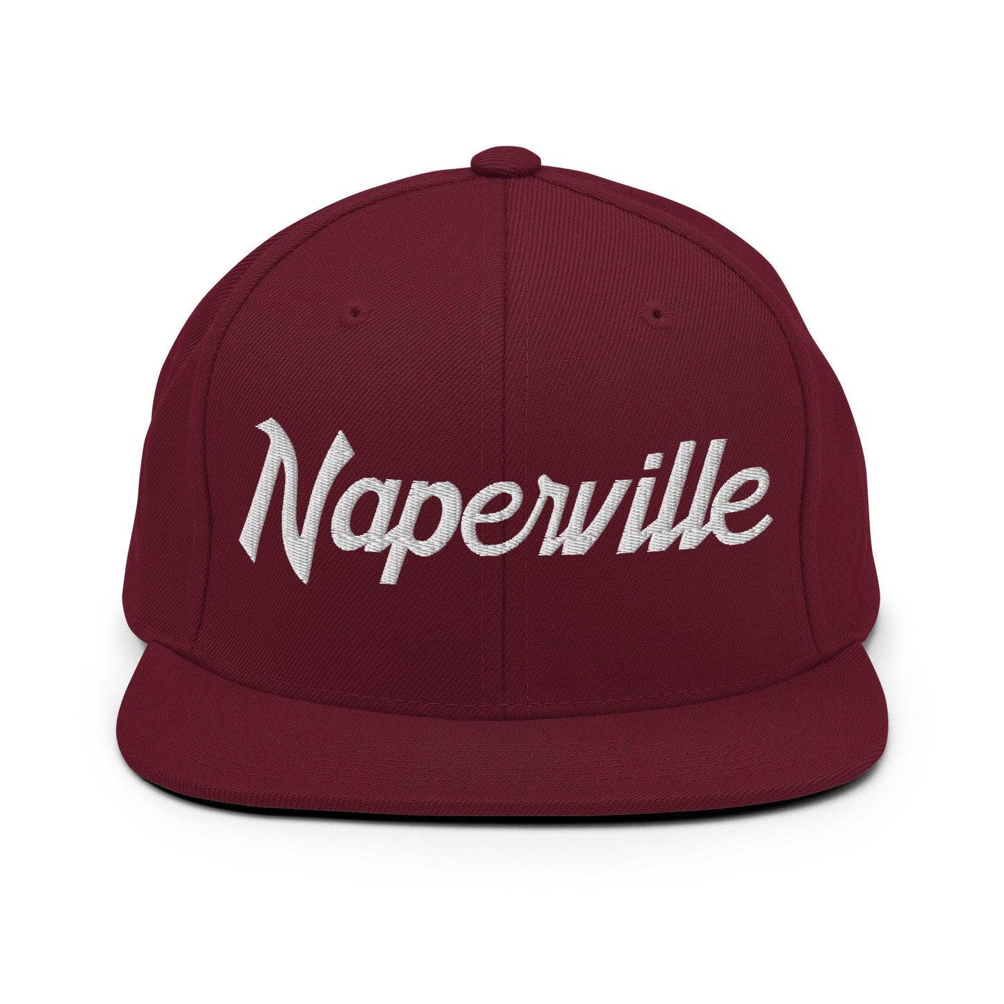 Naperville Script Snapback Hat Maroon