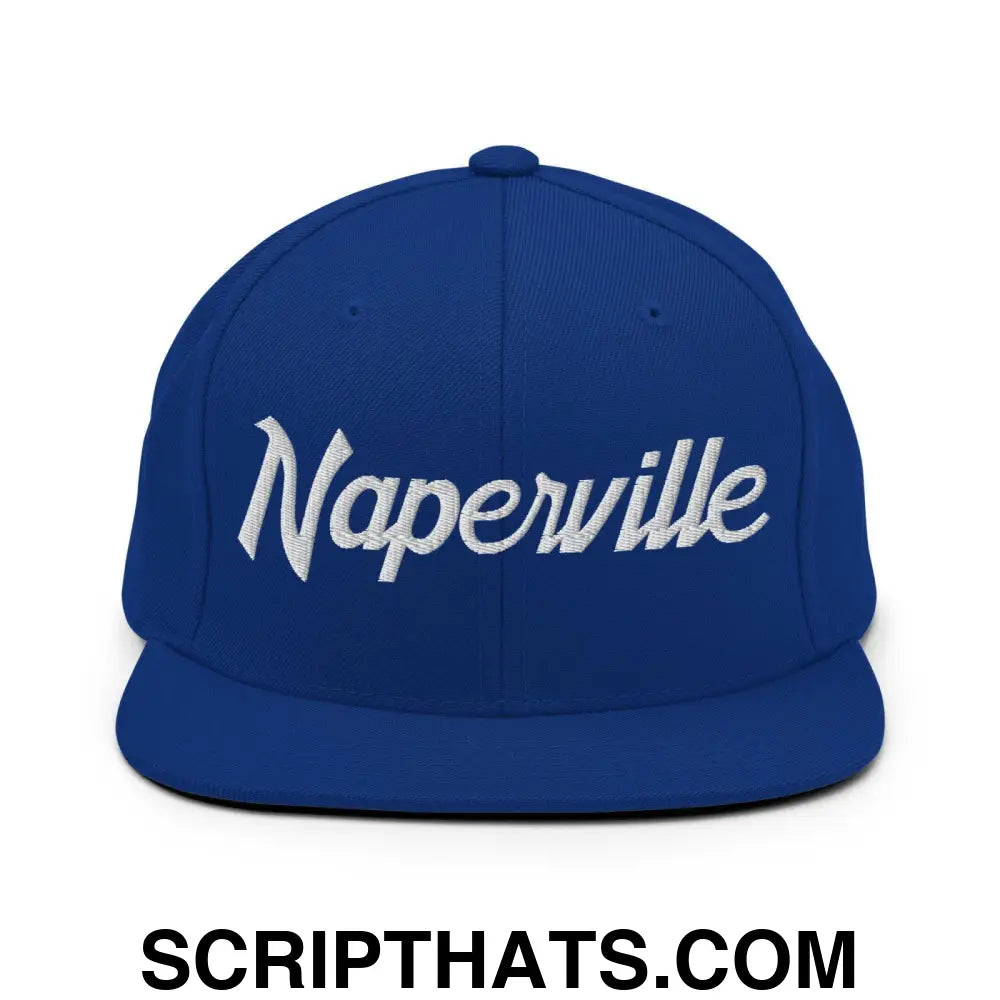 Naperville Script Snapback Hat Royal Blue