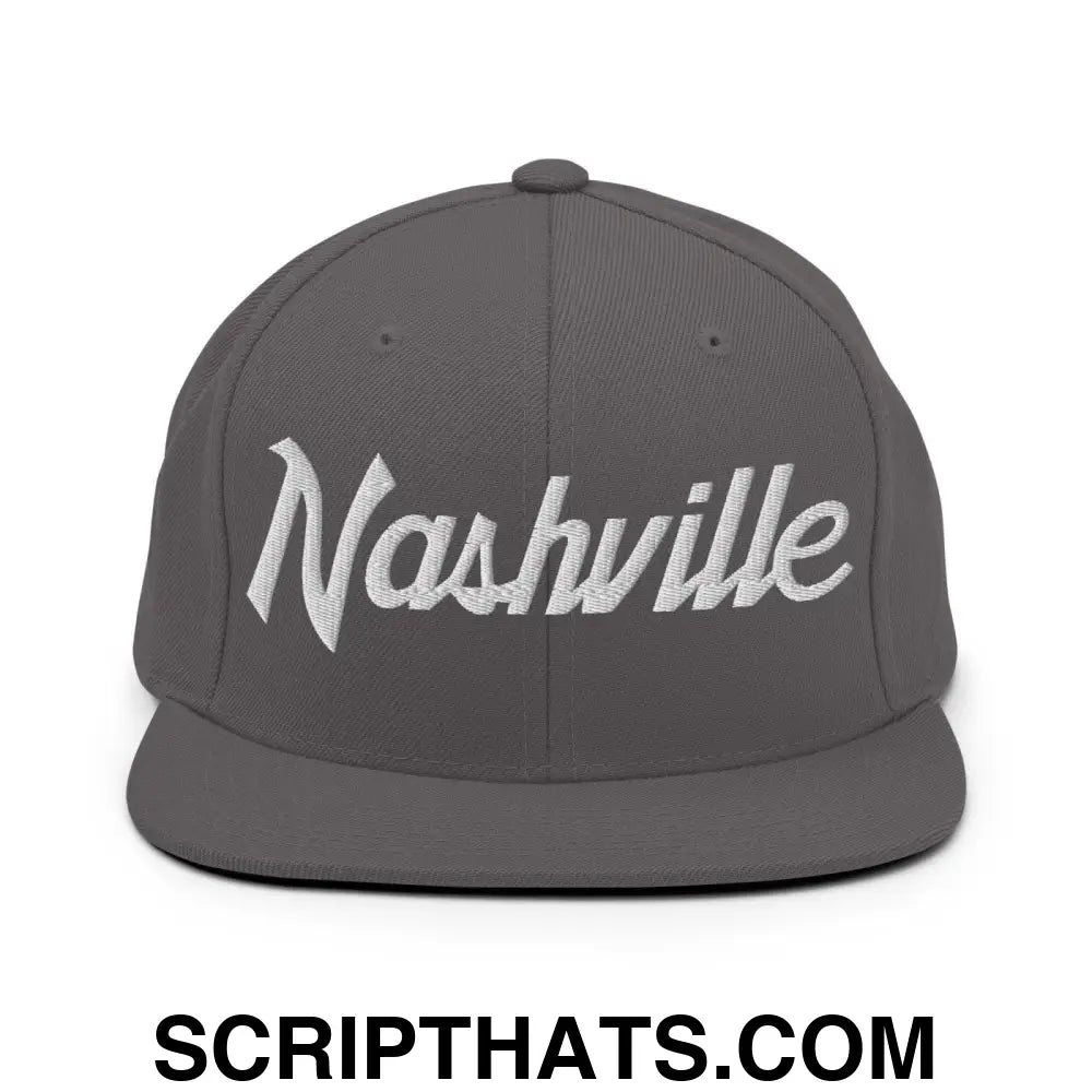 Nashville Script Snapback Hat Dark Grey