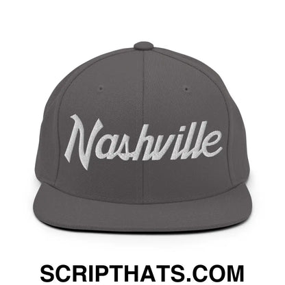 Nashville Script Snapback Hat Dark Grey