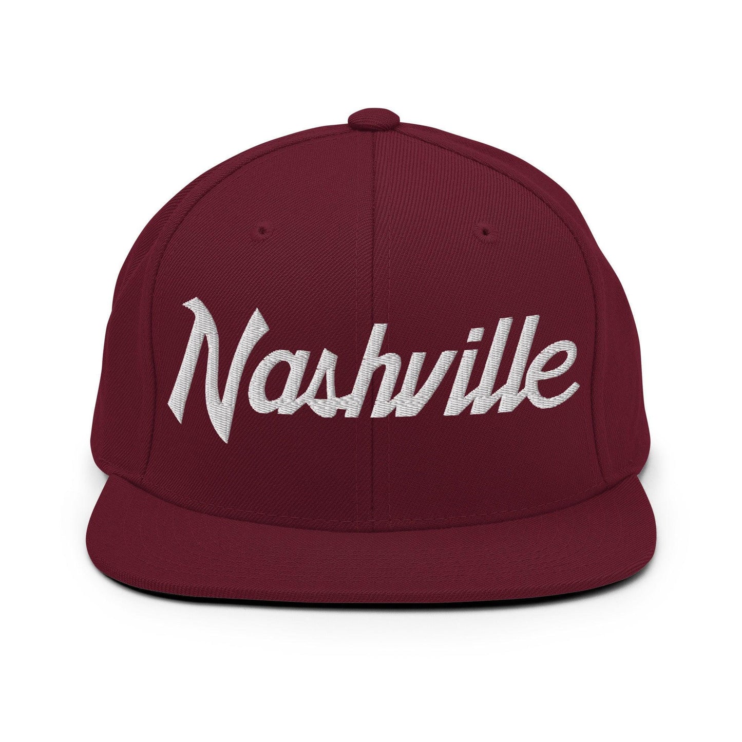 Nashville Script Snapback Hat Maroon
