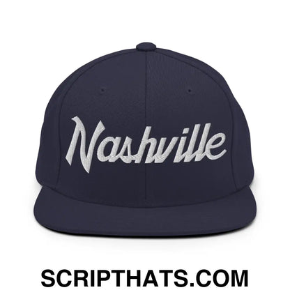 Nashville Script Snapback Hat Navy