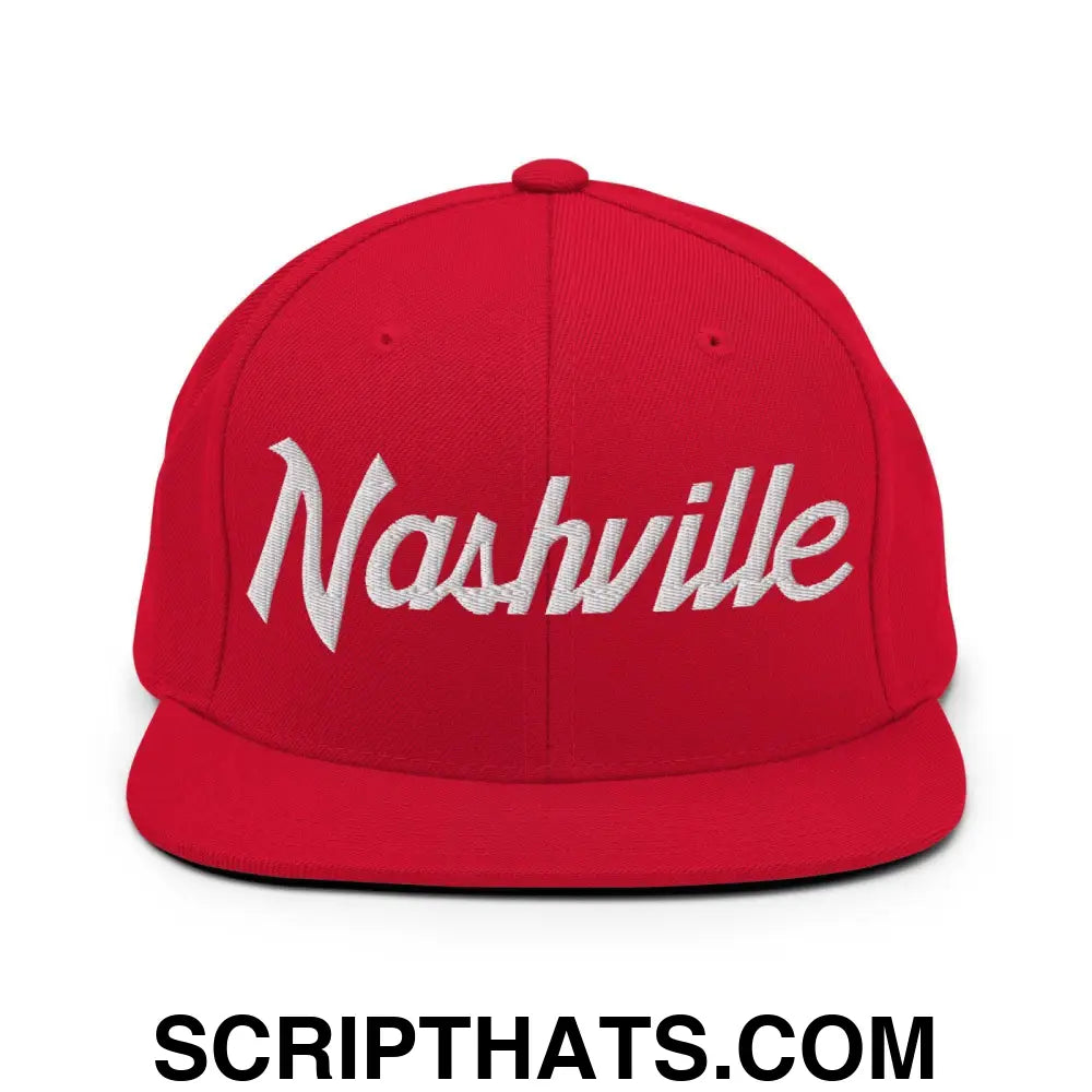 Nashville Script Snapback Hat Red