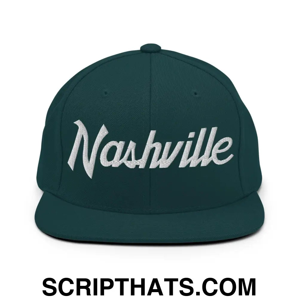 Nashville Script Snapback Hat Spruce