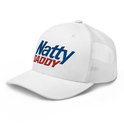 Natty Daddy Retro Trucker Hat White