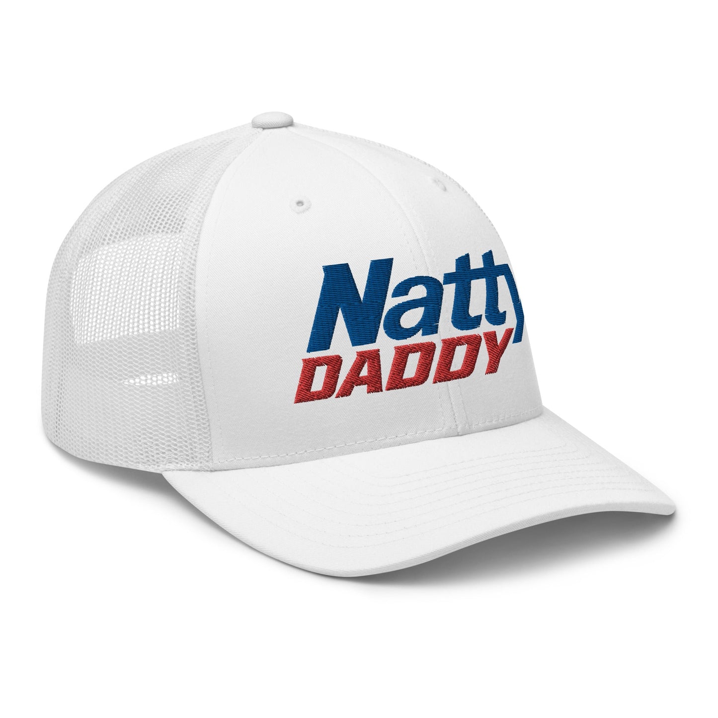 Natty Daddy Retro Trucker Hat White