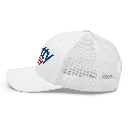 Natty Daddy Retro Trucker Hat White