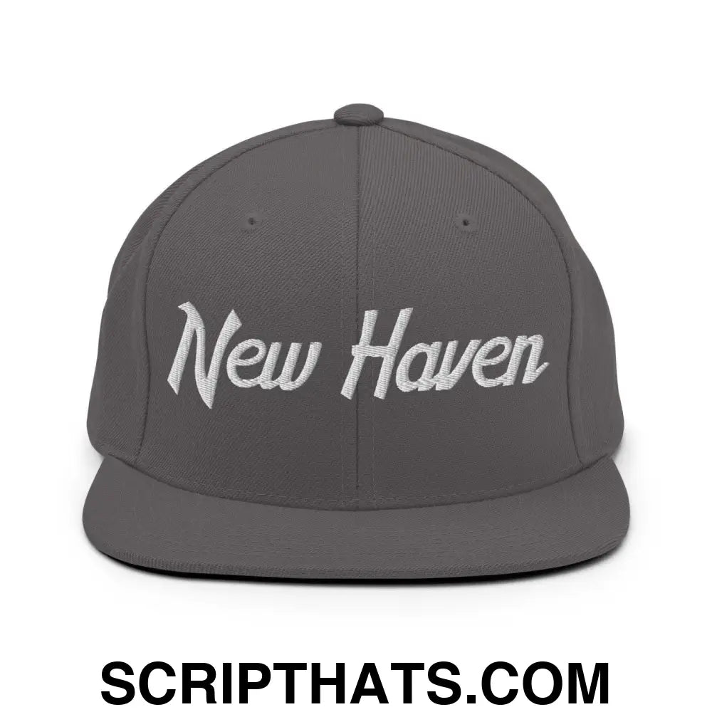 New Haven Script Snapback Hat Dark Grey