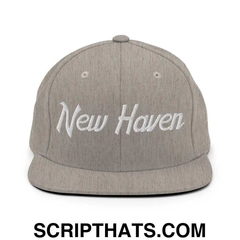 New Haven Script Snapback Hat Heather Grey