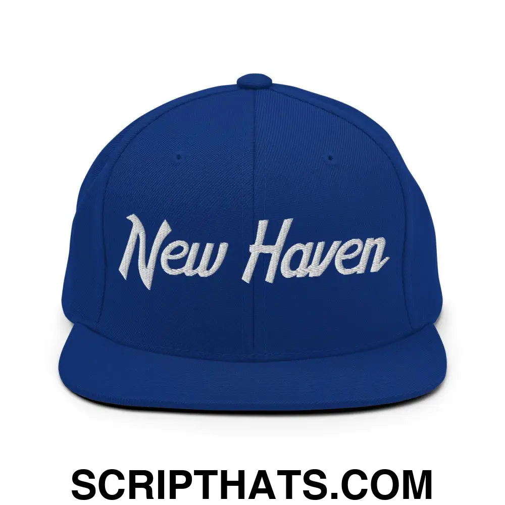 New Haven Script Snapback Hat Royal Blue