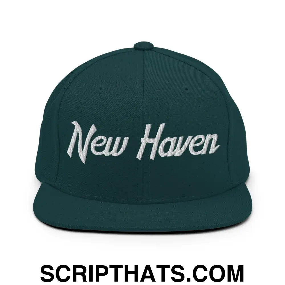 New Haven Script Snapback Hat Spruce