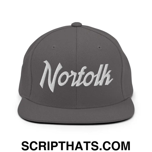 Norfolk Script Snapback Hat Dark Grey