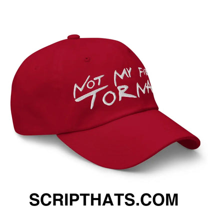 Not My First Tornado Dad Hat Cranberry